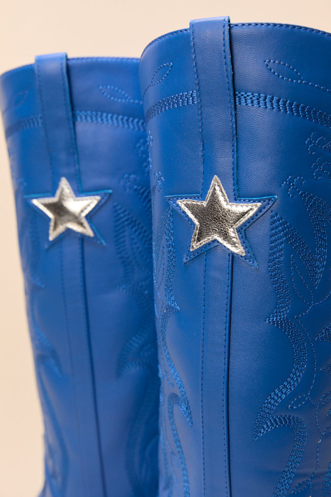 Vicki Cobalt Blue Star Western Boots-Sunny Prom