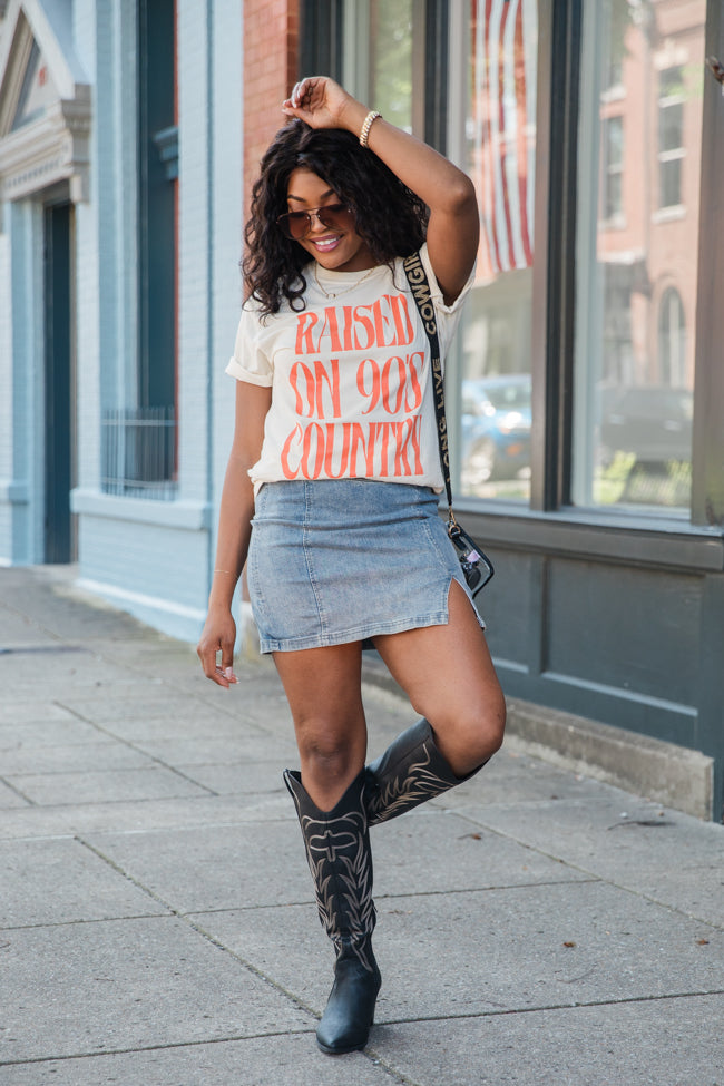 Raised On 90s Country Ivory Graphic Tee SALE-Sunny Prom