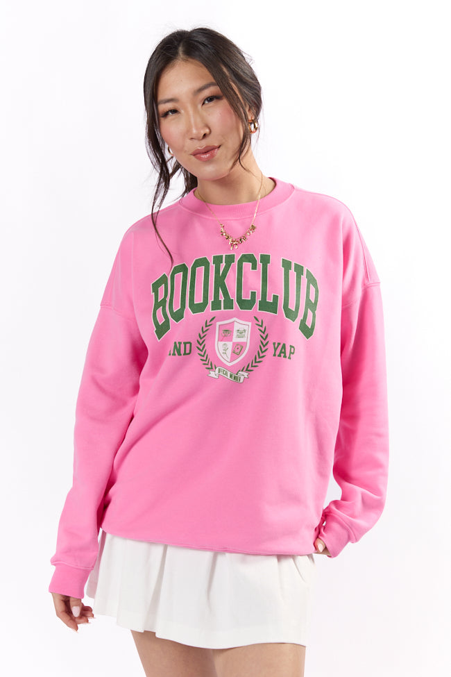 Book Club Pink Graphic Sweatshirt SALE-Sunny Prom