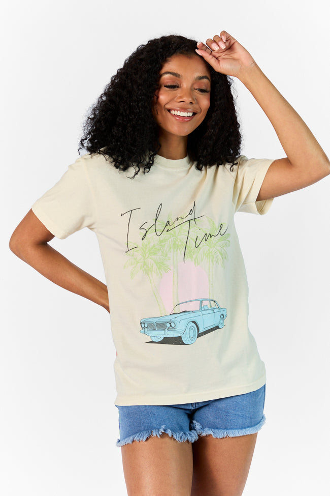 Island Time Ivory Comfort Color Graphic Tee SALE-Sunny Prom