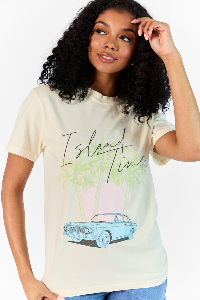 Island Time Ivory Comfort Color Graphic Tee SALE-Sunny Prom