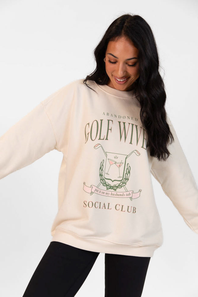 Golf Wives Cream Graphic Sweatshirt SALE-Sunny Prom