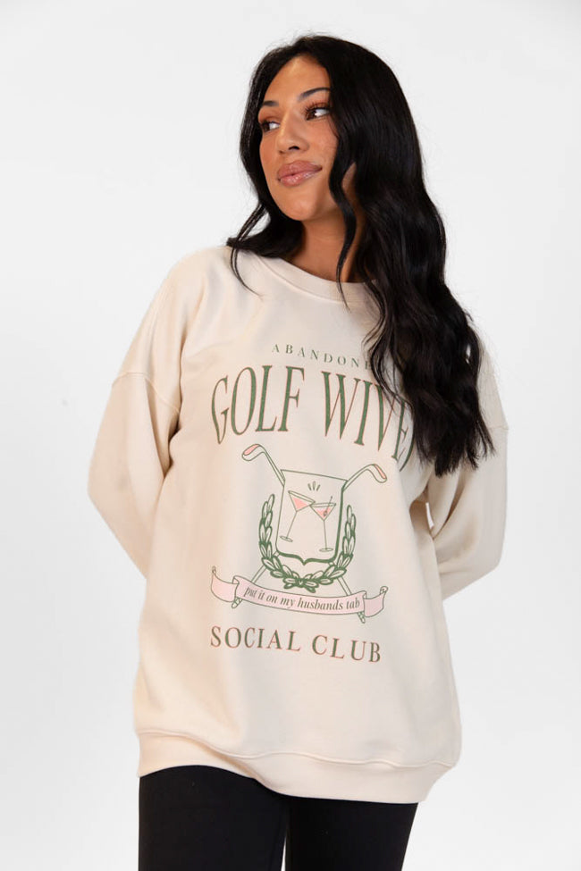 Golf Wives Cream Graphic Sweatshirt SALE-Sunny Prom
