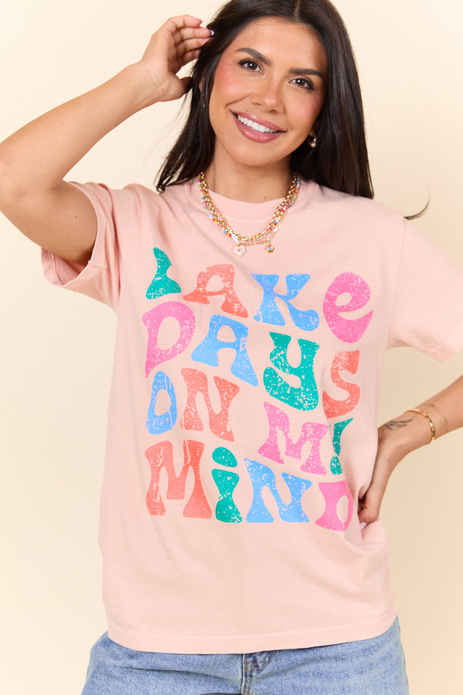 Lake Days On My Mind Orange Graphic Tee SALE-Sunny Prom