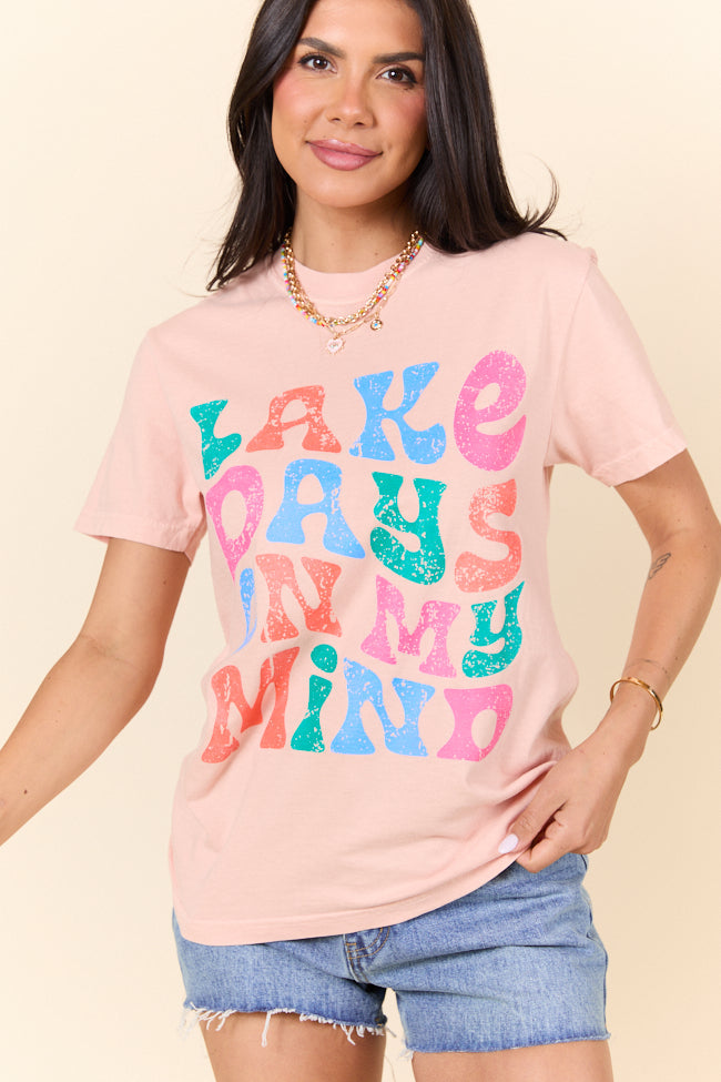 Lake Days On My Mind Orange Graphic Tee SALE-Sunny Prom