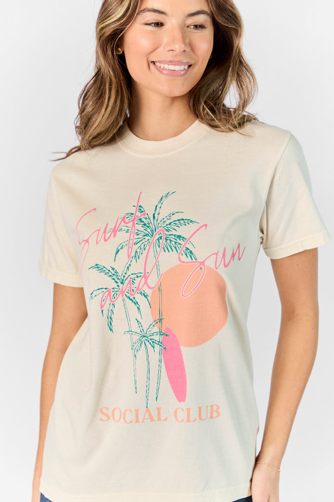 Surf & Sun Club Ivory Comfort Color Graphic Tee SALE-Sunny Prom