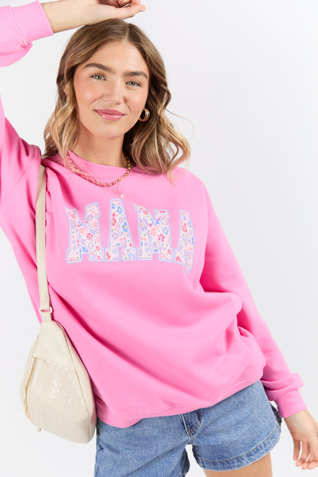 Mama Floral Pink Graphic Sweatshirt SALE-Sunny Prom