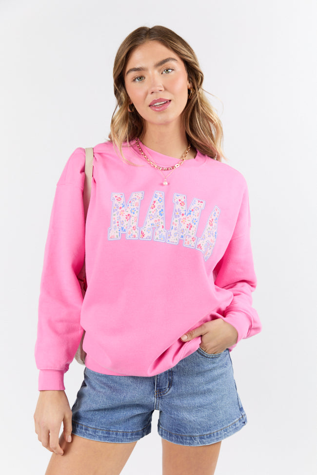 Mama Floral Pink Graphic Sweatshirt SALE-Sunny Prom