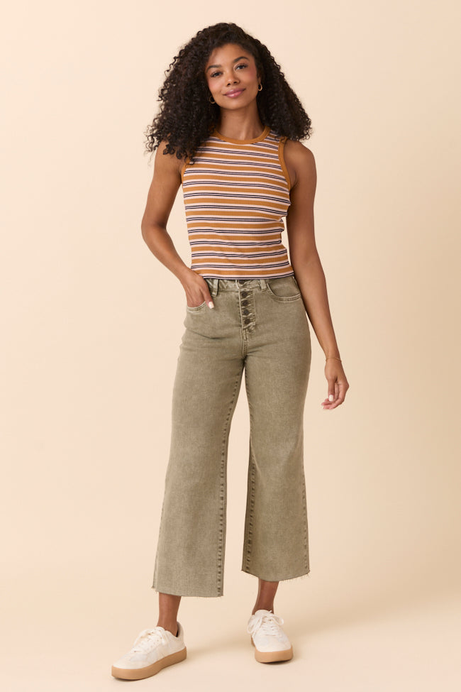 Malia Martini Green High Rise Wide Leg Jeans-Sunny Prom