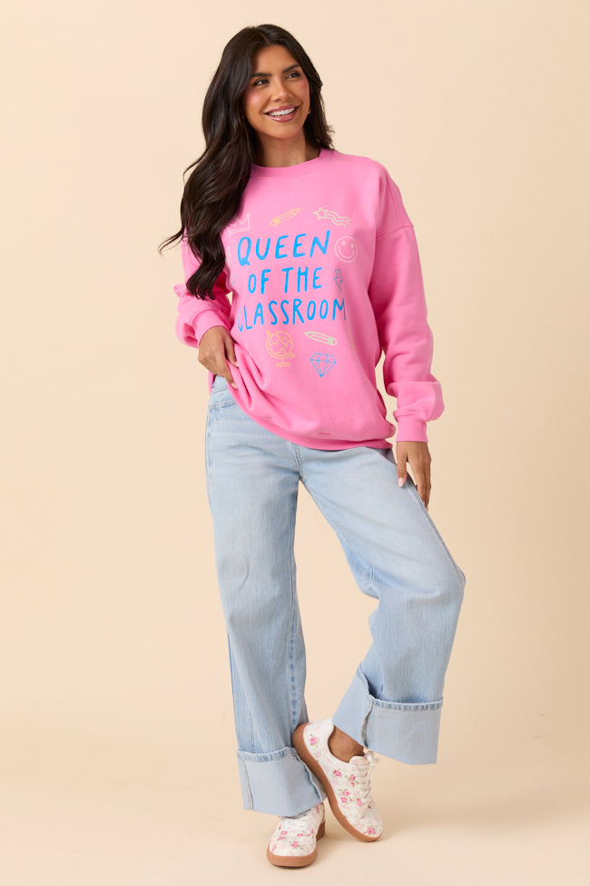Queen Of The Classroom Pink Graphic Sweatshirt SALE-Sunny Prom