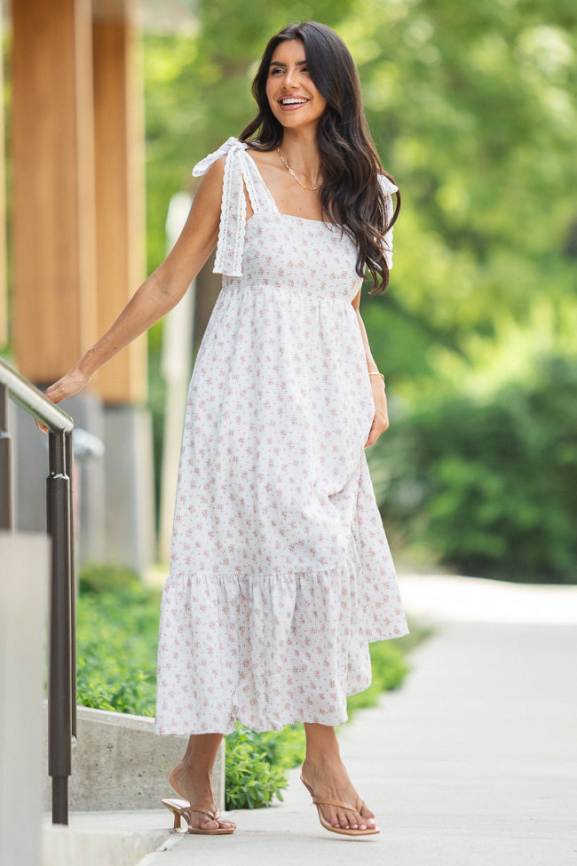 Joann Gingham Floral Maxi Dress-Sunny Prom