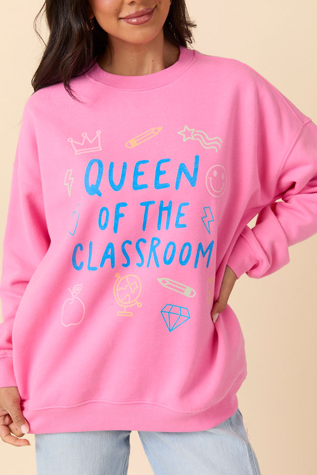 Queen Of The Classroom Pink Graphic Sweatshirt SALE-Sunny Prom