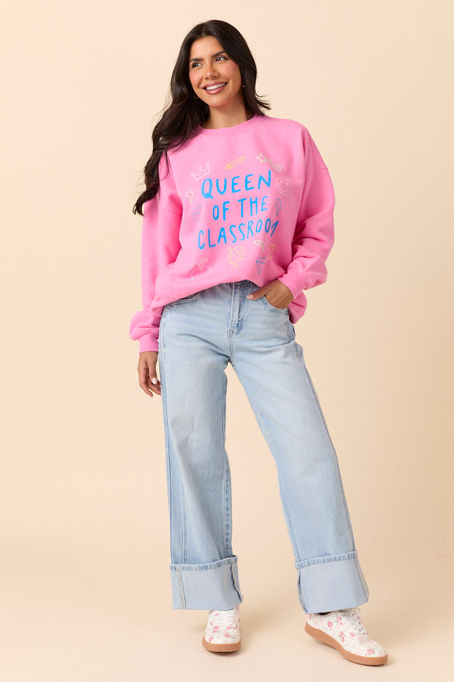 Queen Of The Classroom Pink Graphic Sweatshirt SALE-Sunny Prom