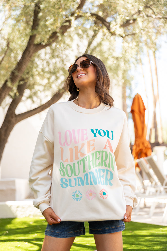Love You Like A Southern Summer Cream Graphic Sweatshirt SALE-Sunny Prom