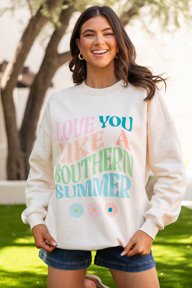 Love You Like A Southern Summer Cream Graphic Sweatshirt SALE-Sunny Prom