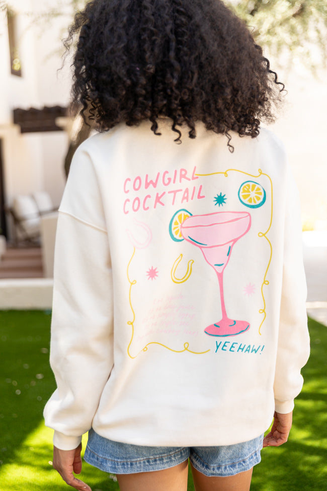 Cowgirl Cocktail Cream Graphic Sweatshirt SALE-Sunny Prom