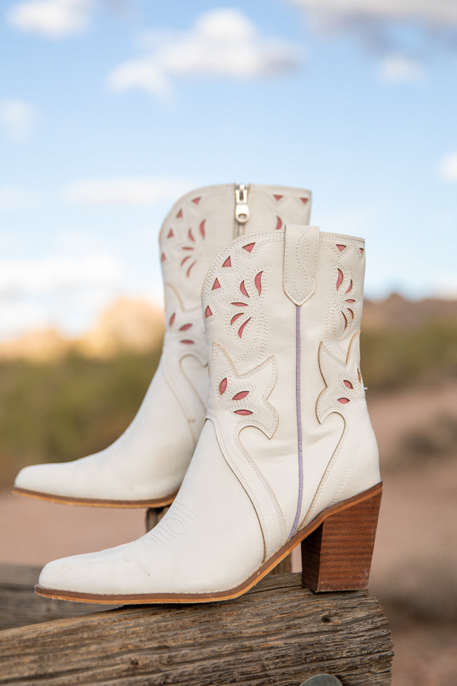 Dallas White Pointed Toe Booties SALE-Sunny Prom