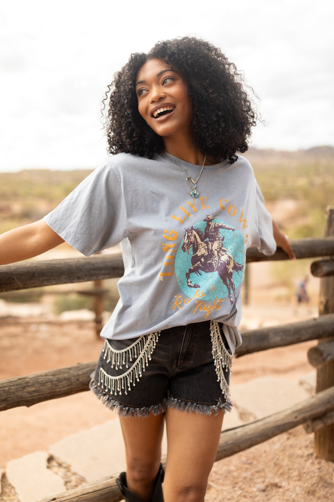 Zutter Long Live Cowboys Grey Graphic Tee SALE-Sunny Prom