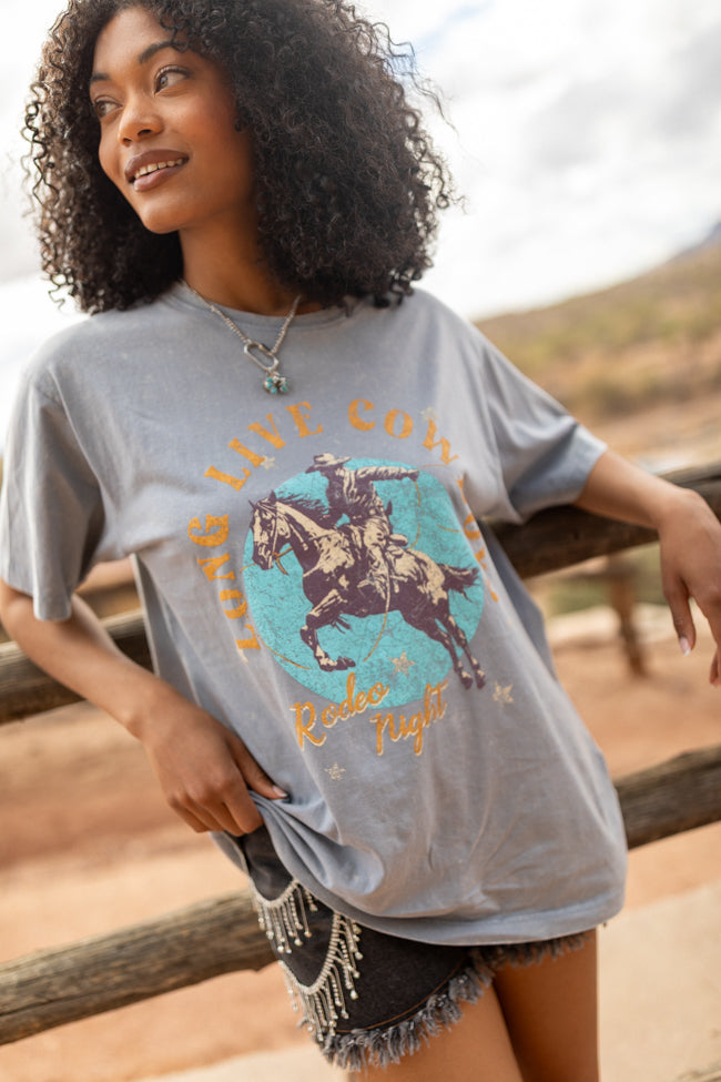 Zutter Long Live Cowboys Grey Graphic Tee SALE-Sunny Prom