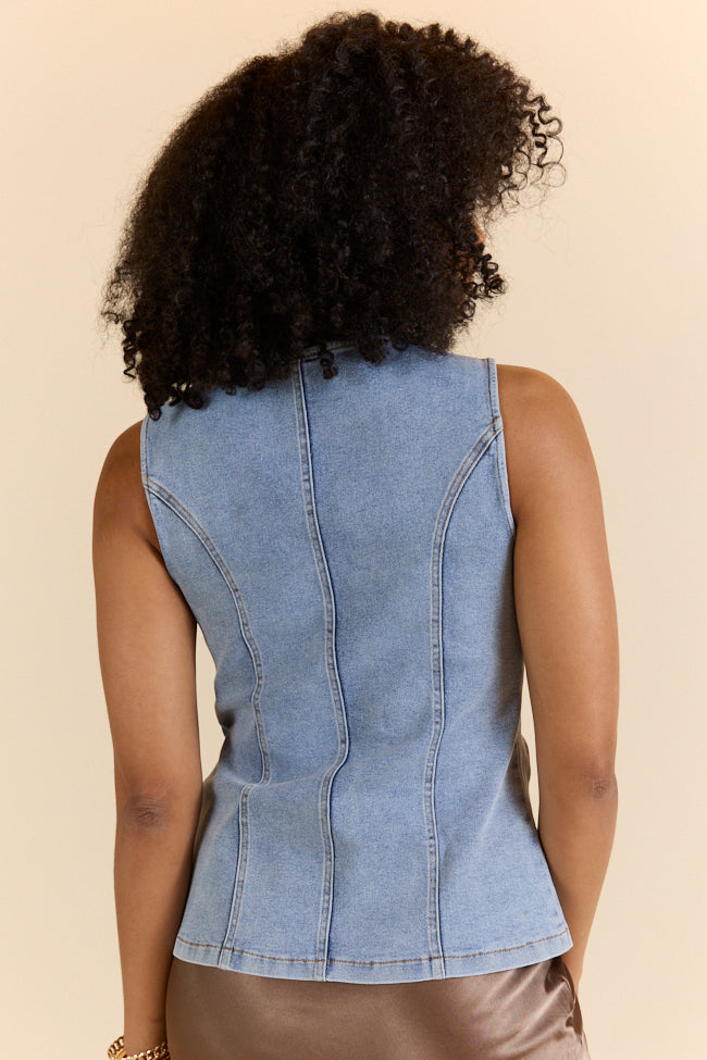 Western Ties Bow Denim Vest-Sunny Prom