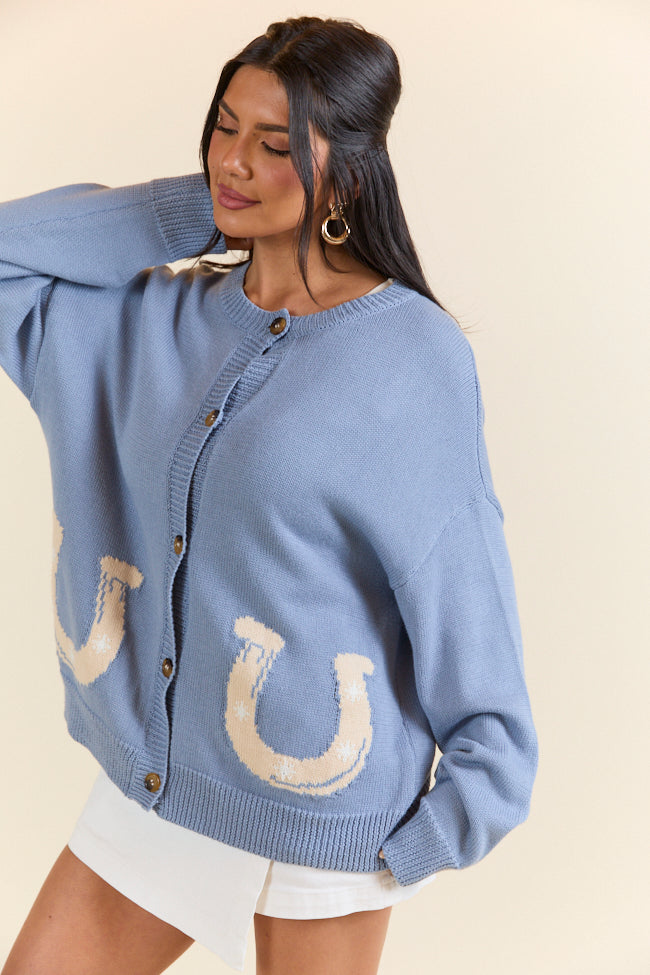 Golden Stirrups Horseshoe Cardigan-Sunny Prom