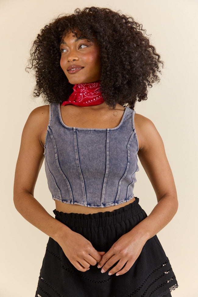 Dallas Daydreams Denim Corset-Sunny Prom