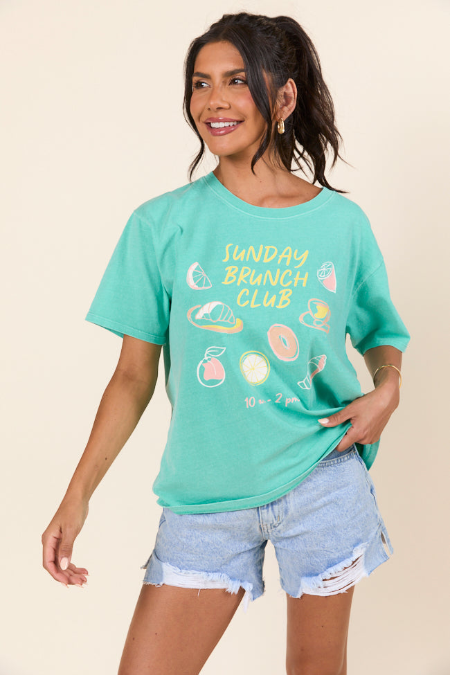 Sunday Brunch Club Mint Graphic Tee SALE-Sunny Prom
