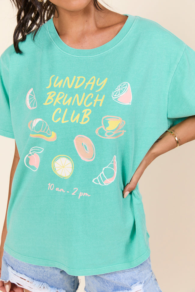 Sunday Brunch Club Mint Graphic Tee SALE-Sunny Prom