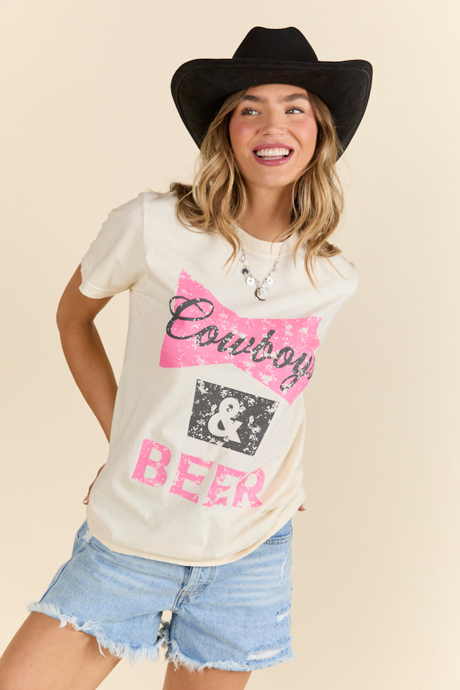 Cowboys & Beer Ivory Graphic Tee SALE-Sunny Prom