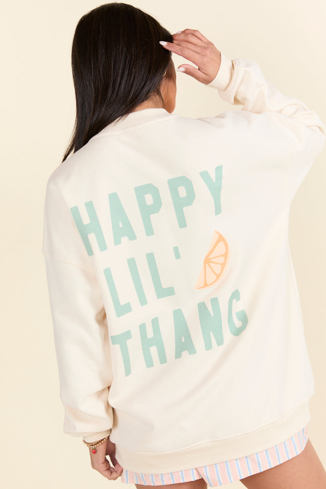 The Kollyns Happy Lil' Thang Cream Graphic Sweatshirt Holley Gabrielle X Sunny Prom-Sunny Prom