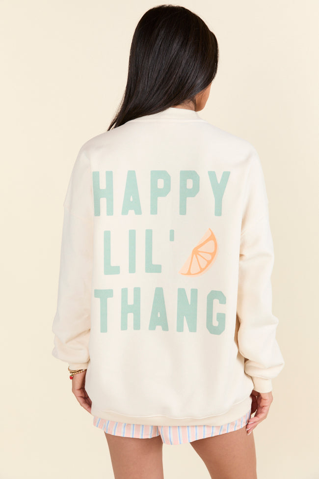The Kollyns Happy Lil' Thang Cream Graphic Sweatshirt Holley Gabrielle X Sunny Prom-Sunny Prom