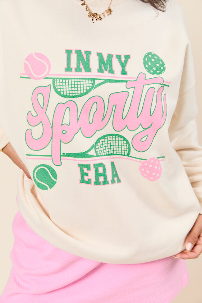 In My Sporty Era Cream Graphic Sweatshirt SALE-Sunny Prom