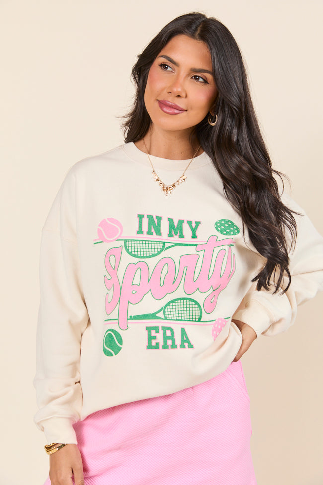 In My Sporty Era Cream Graphic Sweatshirt SALE-Sunny Prom