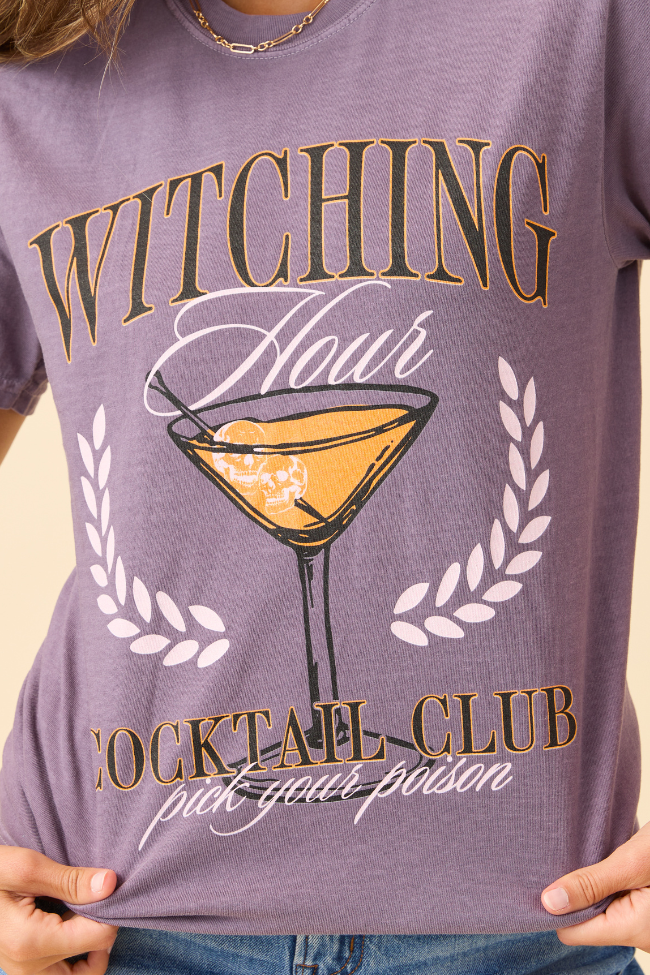 Witching Hour Cocktail Club Purple Graphic Tee SALE-Sunny Prom