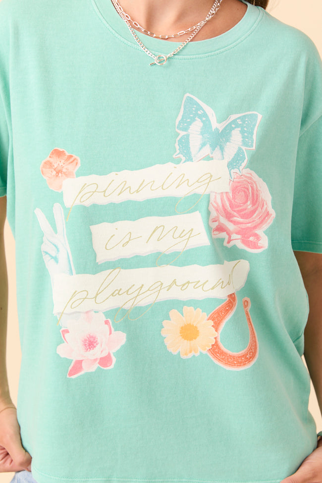 Pinning Is My Playground Mint Graphic Tee SALE-Sunny Prom