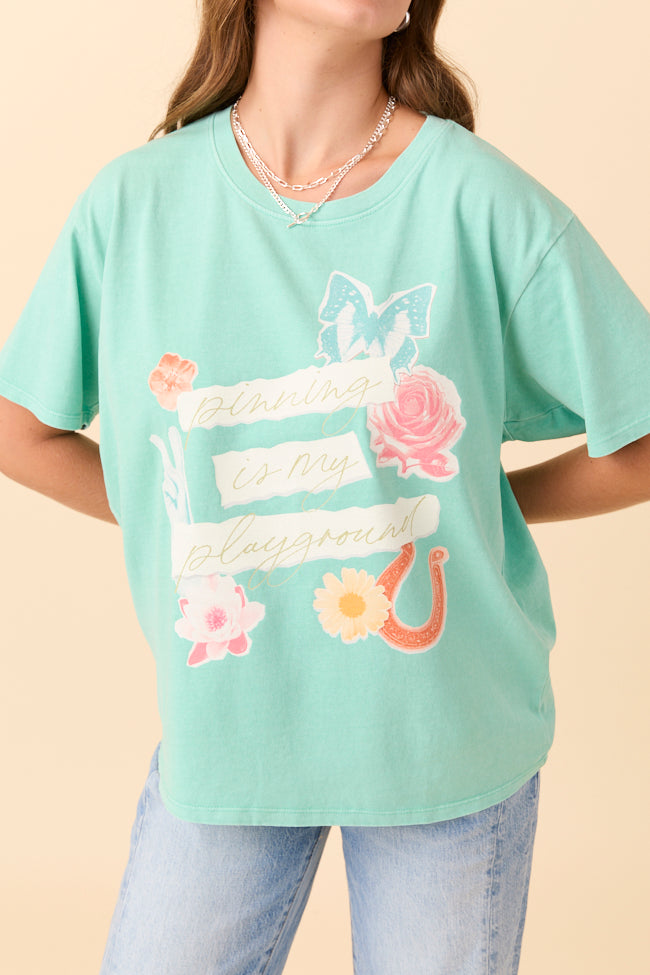 Pinning Is My Playground Mint Graphic Tee SALE-Sunny Prom