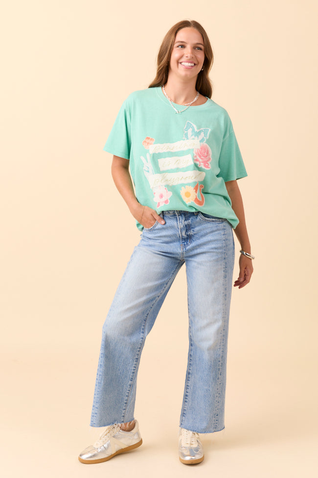 Pinning Is My Playground Mint Graphic Tee SALE-Sunny Prom
