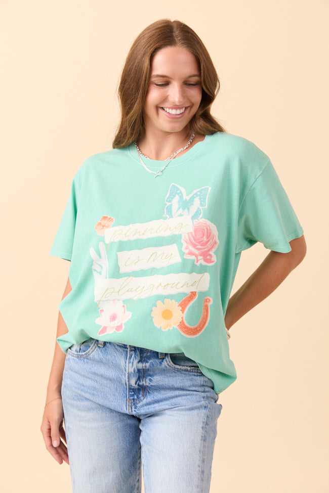 Pinning Is My Playground Mint Graphic Tee SALE-Sunny Prom