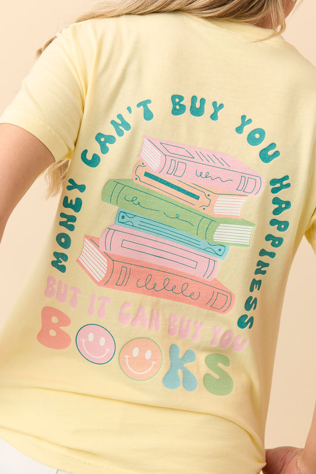 Can't Buy You Happiness But Can Buy Books Yellow Graphic Tee SALE-Sunny Prom