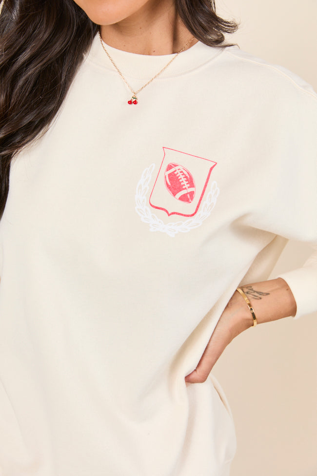 Meet Me At The Tailgate Cream Graphic Sweatshirt SALE-Sunny Prom