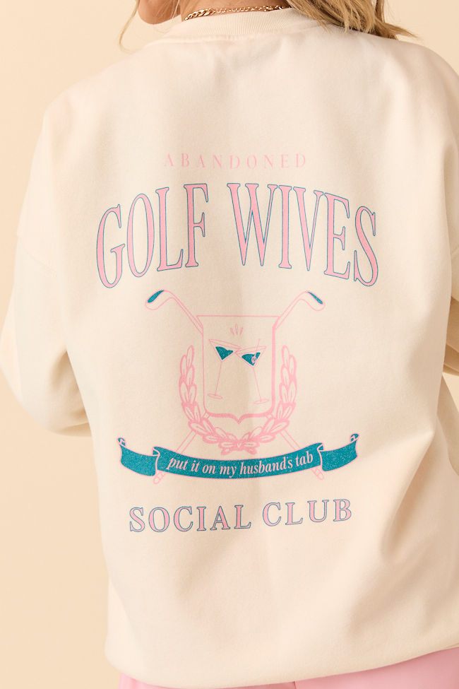 Abandoned Golf Wives Social Club Cream Graphic Sweatshirt SALE-Sunny Prom