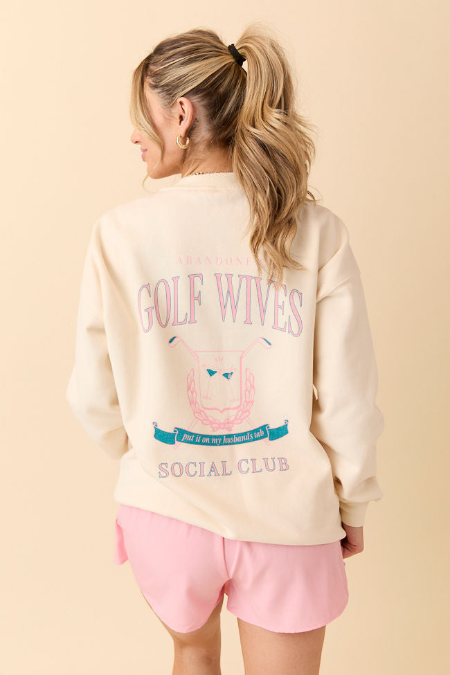 Abandoned Golf Wives Social Club Cream Graphic Sweatshirt SALE-Sunny Prom