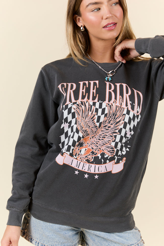Free Bird Grey Graphic Sweatshirt SALE-Sunny Prom