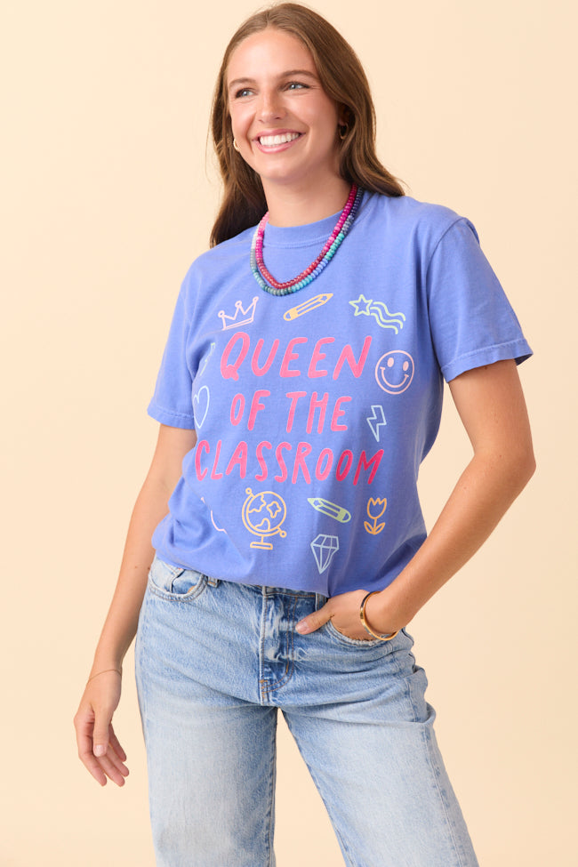 Queen Of The Classroom Blue Graphic Tee SALE-Sunny Prom