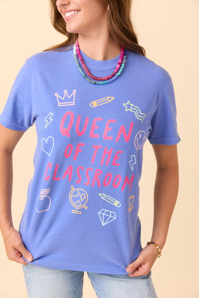 Queen Of The Classroom Blue Graphic Tee SALE-Sunny Prom