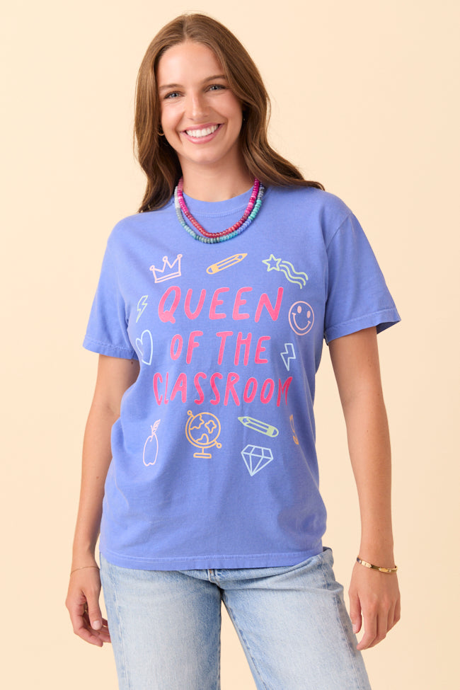 Queen Of The Classroom Blue Graphic Tee SALE-Sunny Prom