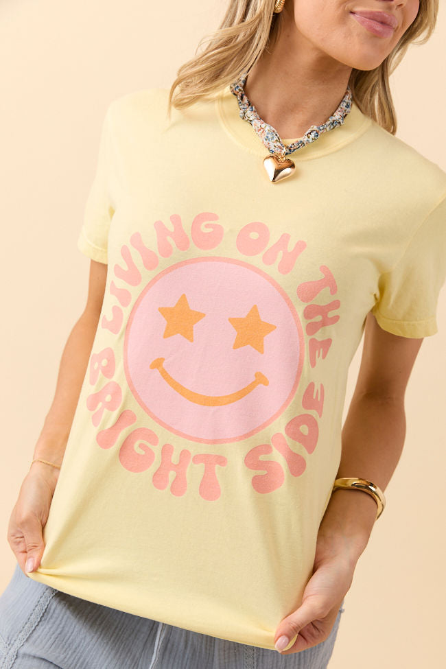 Living On The Bright Side Yellow Graphic Tee SALE-Sunny Prom
