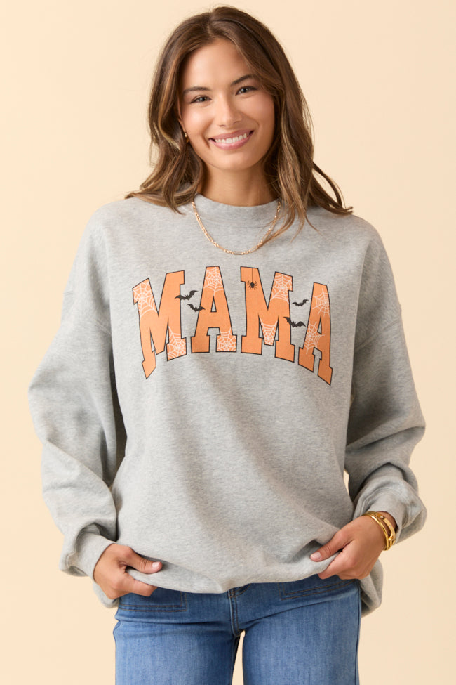 Mama Block Halloween Printed Light Grey Graphic Sweatshirt SALE-Sunny Prom