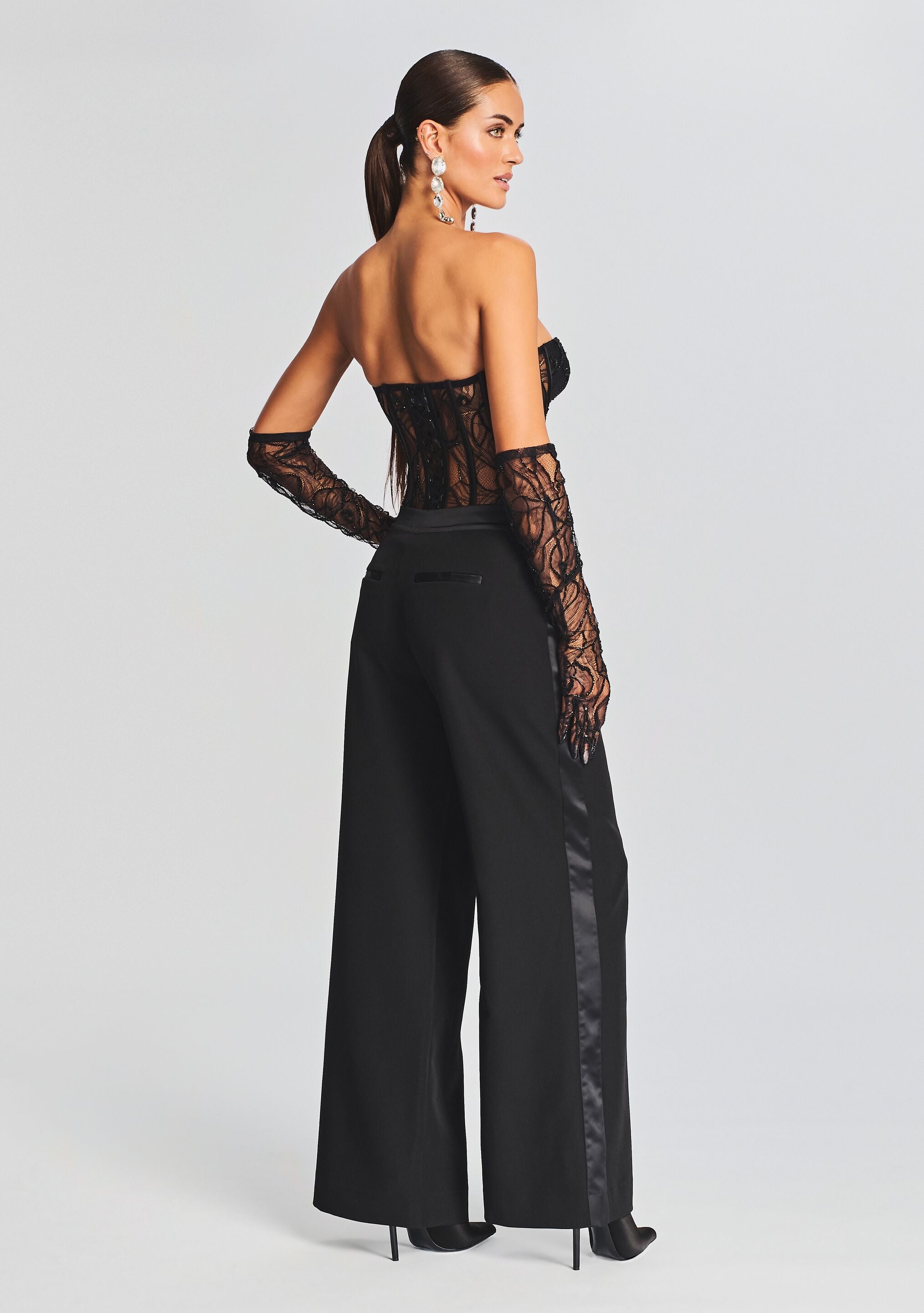 Hailey Embellished Lace Top-Sunny Prom