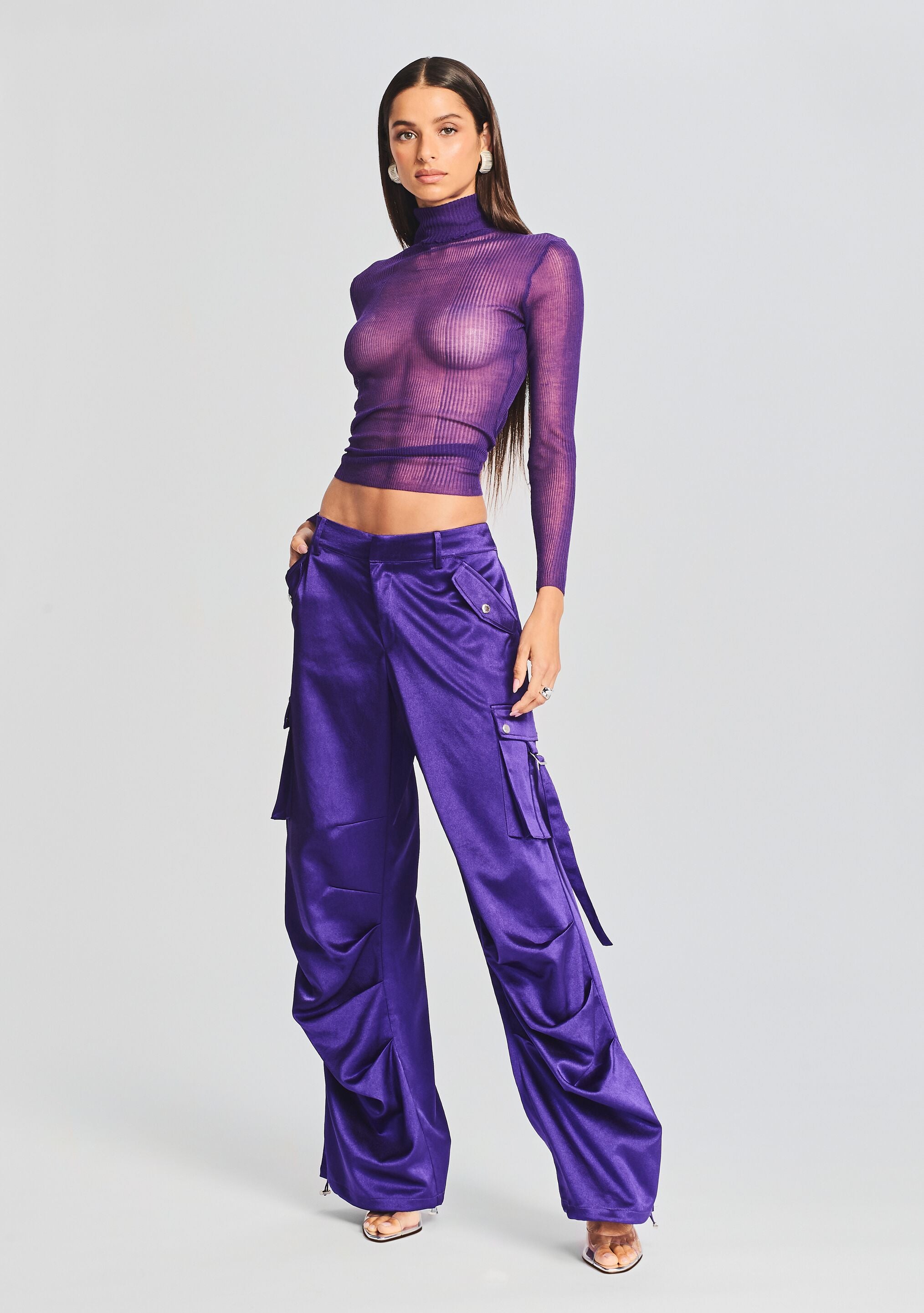 Lai Satin Cargo Pant-Sunny Prom